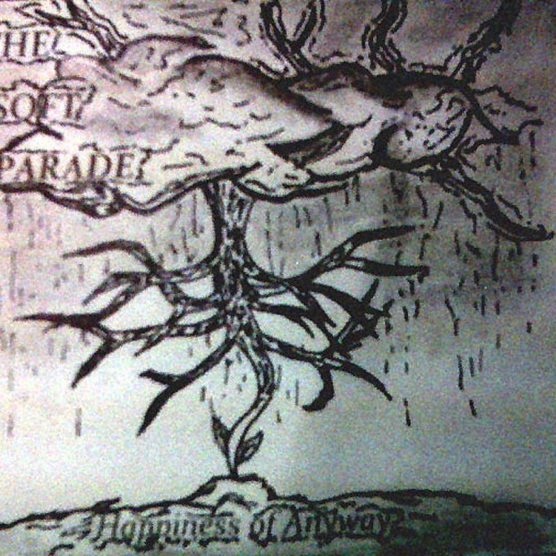 Album cover for Soft Parade. Drawing of clouds, rain, tree