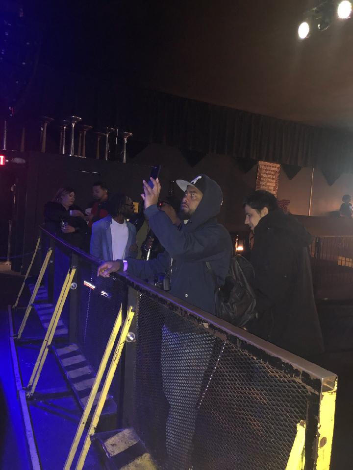 photo of Toni Negus audience standing at foot of stage