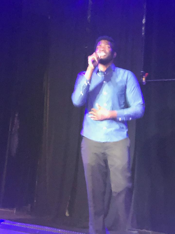 photo of Toni Negus singing on stage